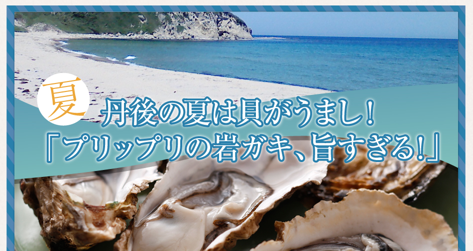 夏 丹後の夏は貝がうまし！「プリップリの岩ガキ、旨すぎる！」